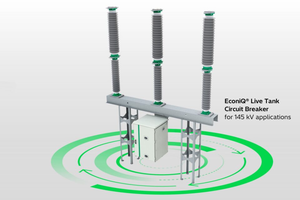 EconiQ Live Tank Circuit Breaker kasutab SF6 gaasi asemel CO2 and O2 gaaside segu.