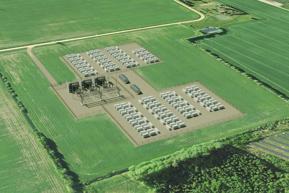 Selline hakkab välja nägema Tsirguliinasse rajatava Zirgu BESS akuelektrijaama esimene etapp, mis saab valmis 2027. aasta esimese kvartali lõpuks.