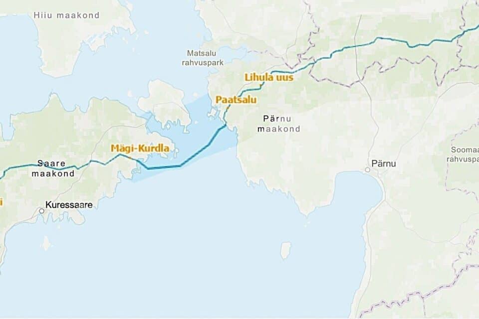 Eesti-Läti neljanda elektriühenduse eelistatud trass kulgeb Paidest läbi Saaremaa keskosa Läti suunas.