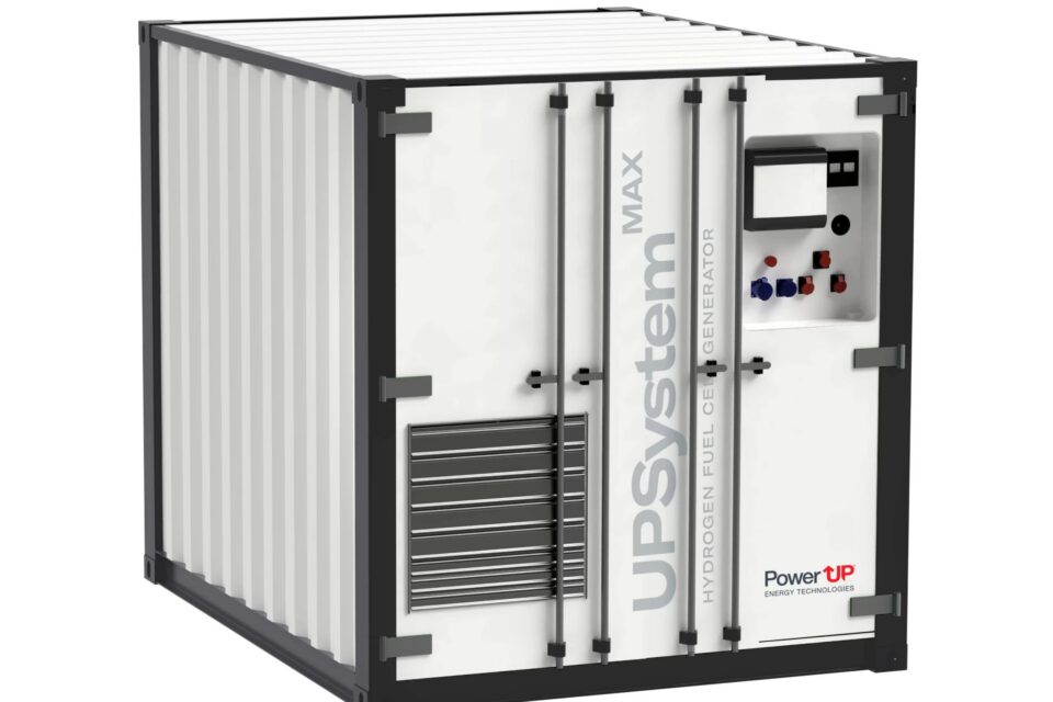 PowerUpi kõik-ühes vesinikugeneraatoriga konteinerlahendus UPSystem MAX.